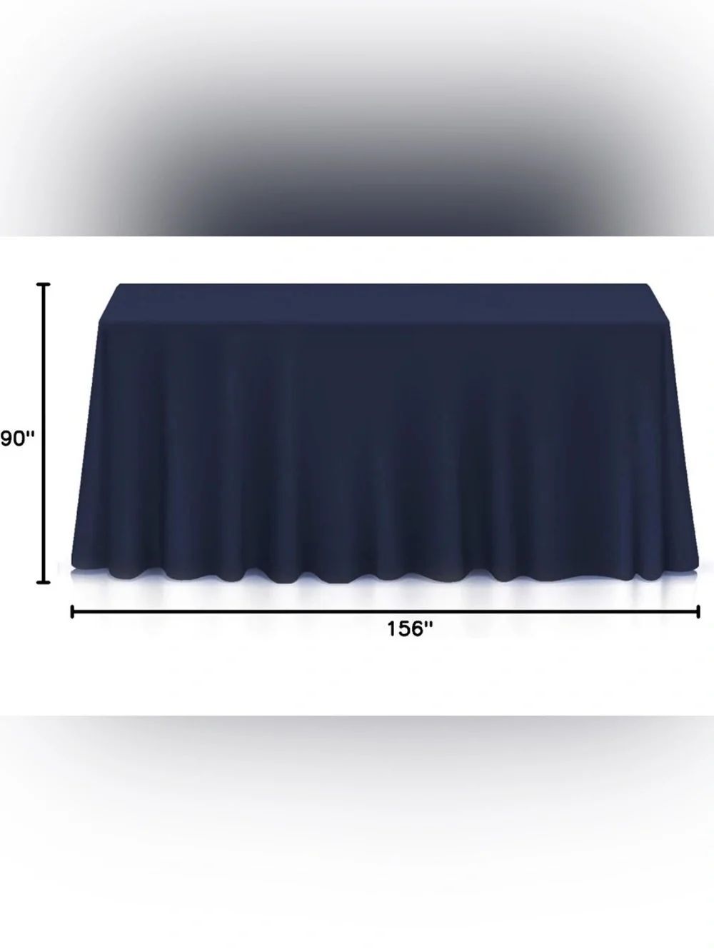 Table Linens - Navy Tablecloth 90”x156” Rectangular - Picture 2 of 4